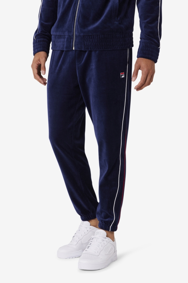Navy-White-Red Fila Deverall Velour Pant