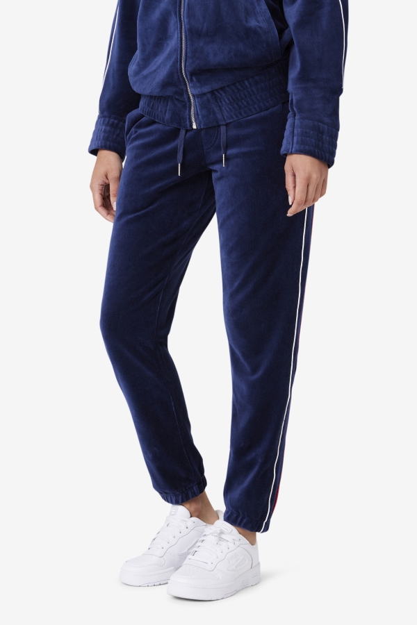 Navy-White-Red Fila Deverall Velour Pant
