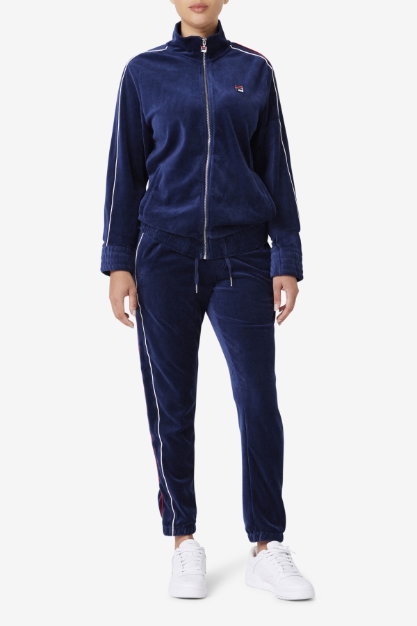 Navy-White-Red Fila Deverall Velour Pant