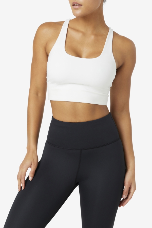White Uplift Cross Back Bra Top Fila