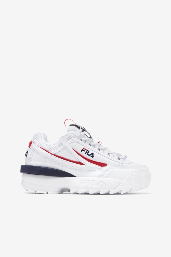 White-Red-Navy Women's Disruptor 2 Exp Fila