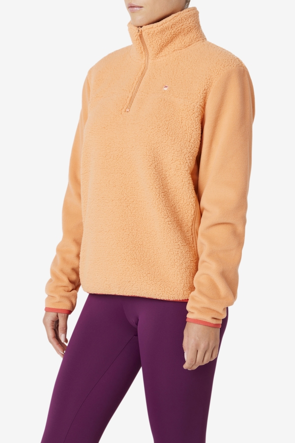 Orange-Cayenne Meadow Quarter Zip Pullover Fila