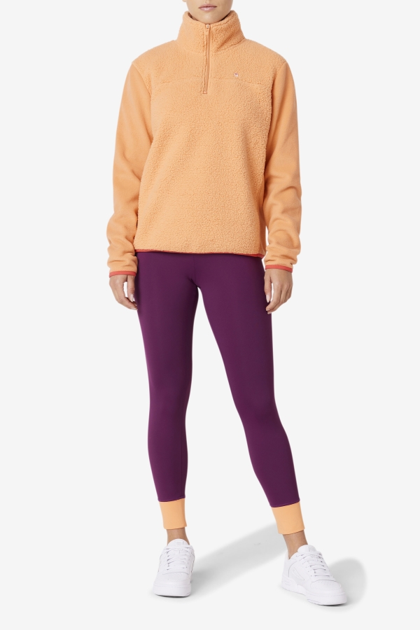 Orange-Cayenne Meadow Quarter Zip Pullover Fila