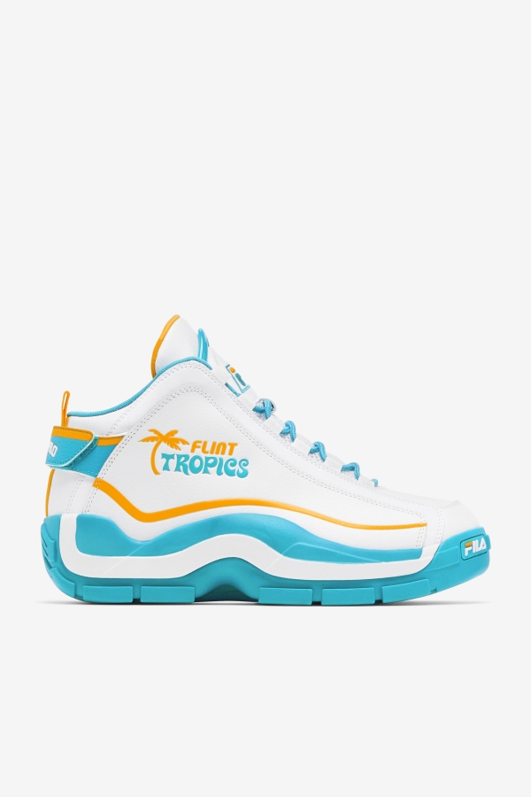 White-Teal-Zinnia Fila Men's Grant Hill 2 x Semi-Pro