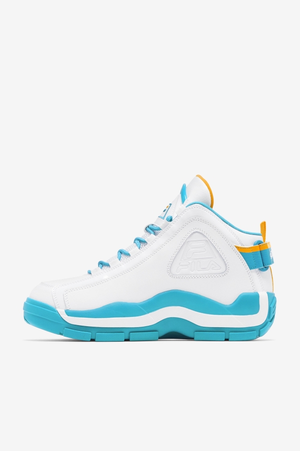 White-Teal-Zinnia Fila Men\'s Grant Hill 2 x Semi-Pro