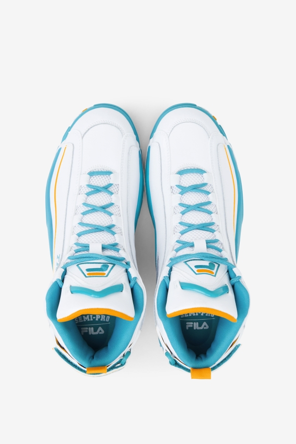 White-Teal-Zinnia Fila Men\'s Grant Hill 2 x Semi-Pro