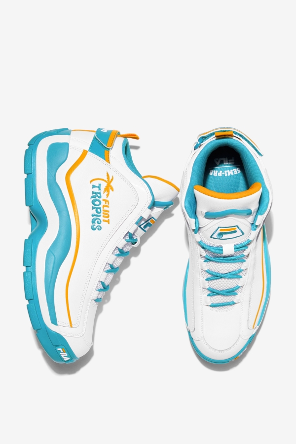 White-Teal-Zinnia Fila Men\'s Grant Hill 2 x Semi-Pro