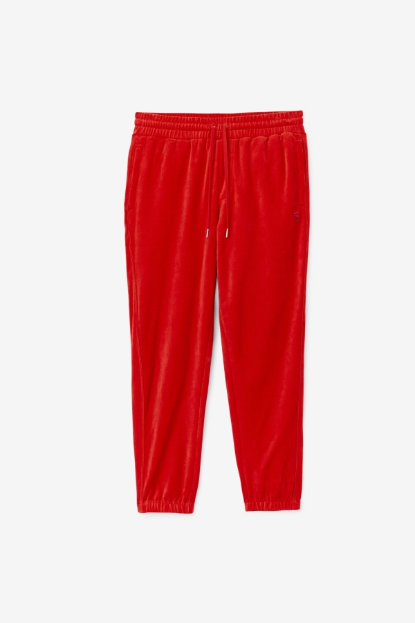 Red Deverall Velour Pant Fila