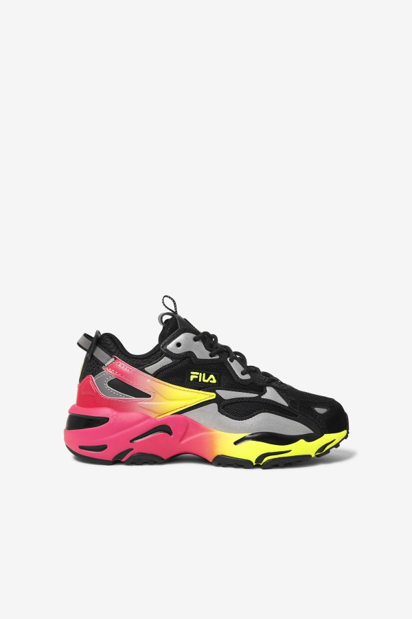 Fila Black-Yellow-Deep Pink Big Kids' Ray Tracer Apex
