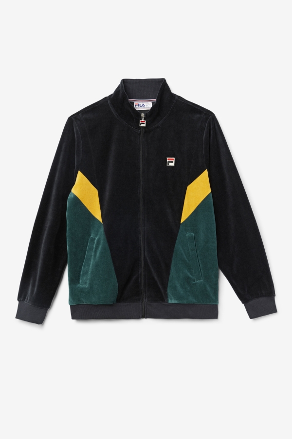 Marten Velour Jacket Black-June Bug-Golden Glow Fila