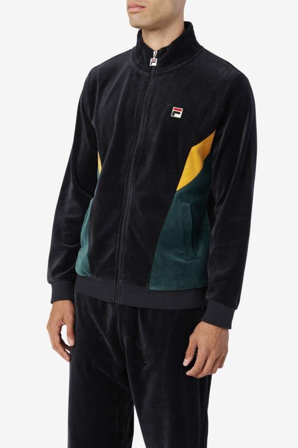 Marten Velour Jacket Black-June Bug-Golden Glow Fila