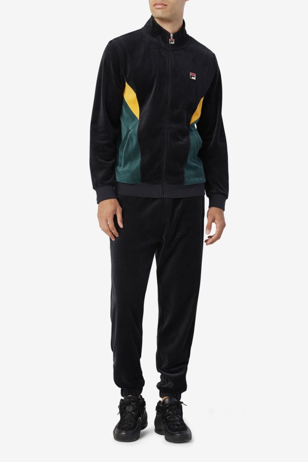 Marten Velour Jacket Black-June Bug-Golden Glow Fila