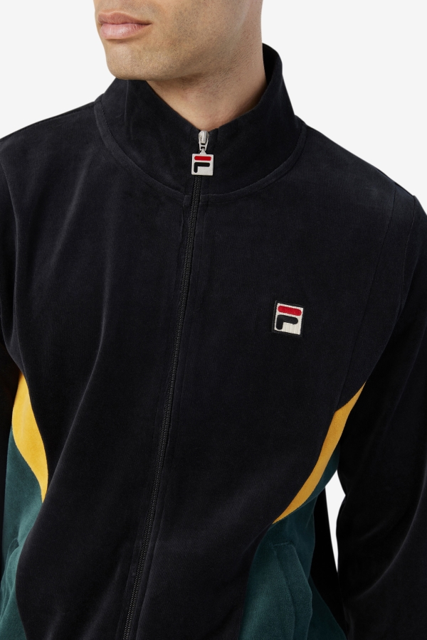 Marten Velour Jacket Black-June Bug-Golden Glow Fila