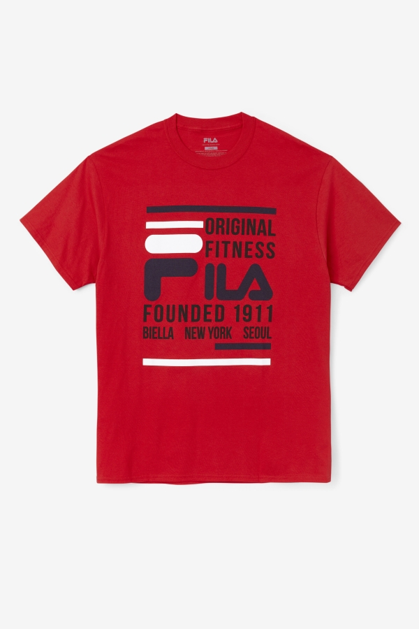 Red-Navy-White Original Fitness Tee Fila