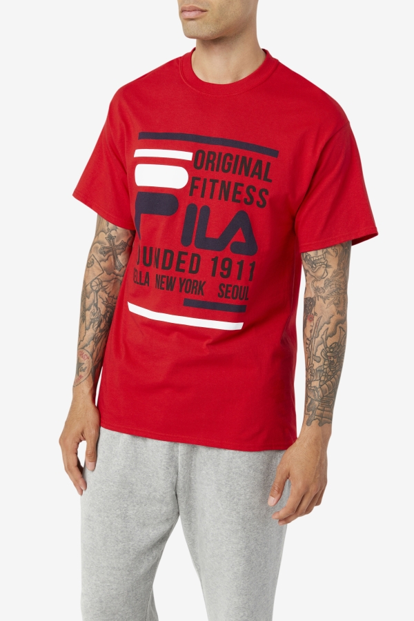 Red-Navy-White Original Fitness Tee Fila