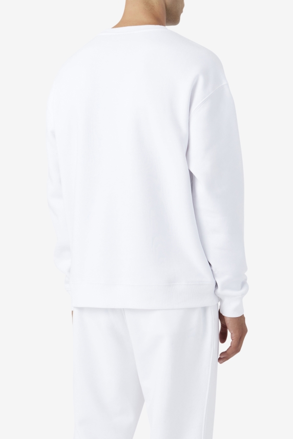 White Fila 2Pac Fleece Patch Crew