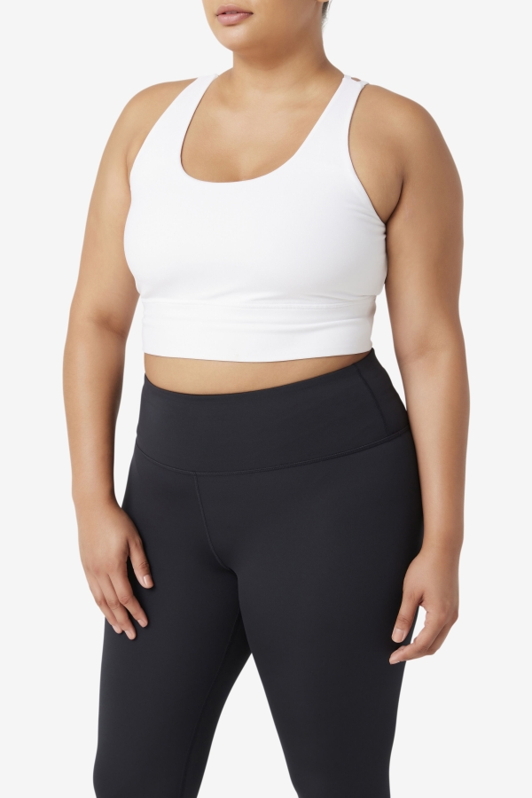 Uplift Cross Back Bra Top Fila White