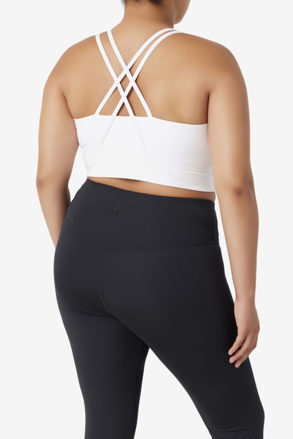 Uplift Cross Back Bra Top Fila White