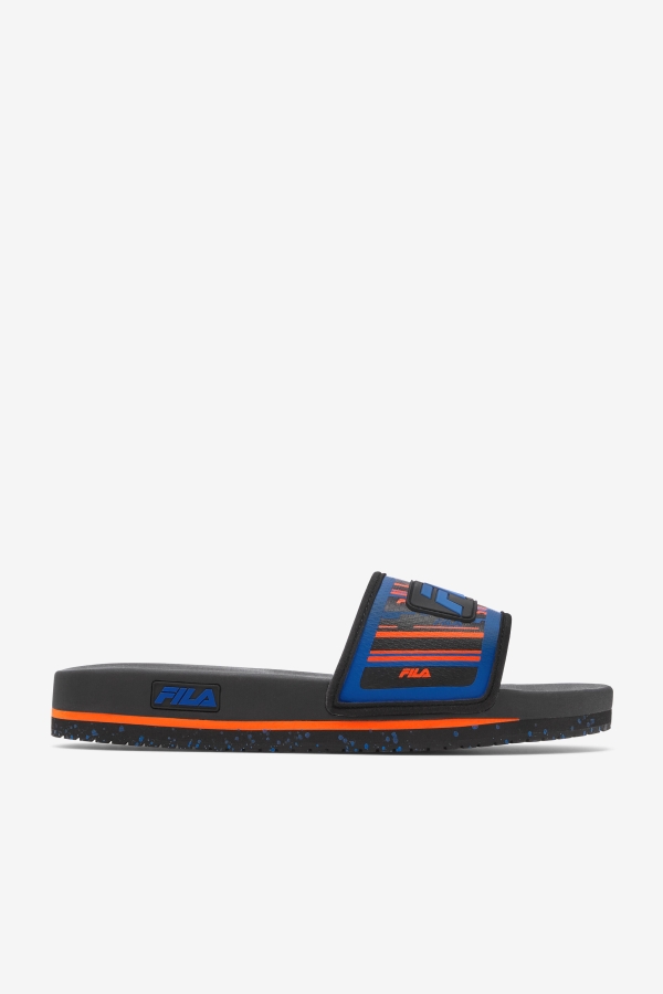 Black-Blue-Red Orange Fila Men's Lunar Slide