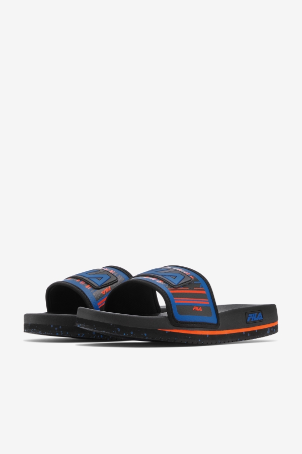 Black-Blue-Red Orange Fila Men\'s Lunar Slide