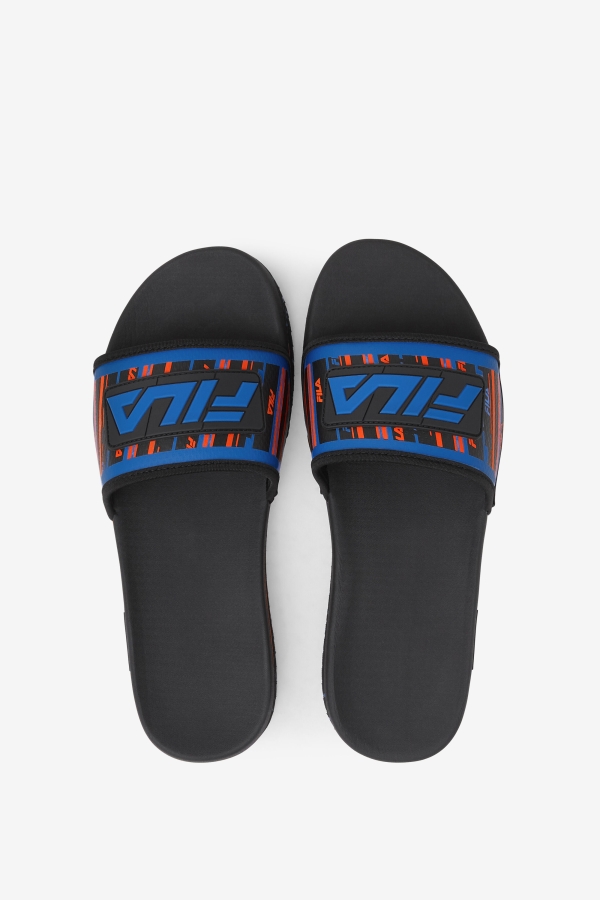 Black-Blue-Red Orange Fila Men\'s Lunar Slide
