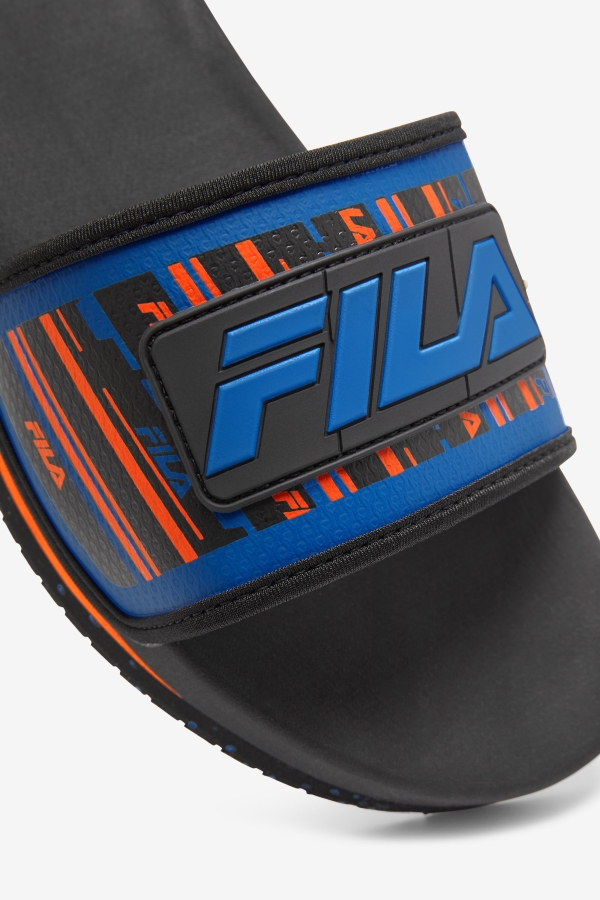Black-Blue-Red Orange Fila Men\'s Lunar Slide