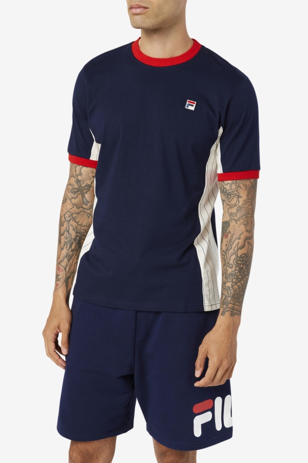 Warner Tee Peacoat-White-Red Fila
