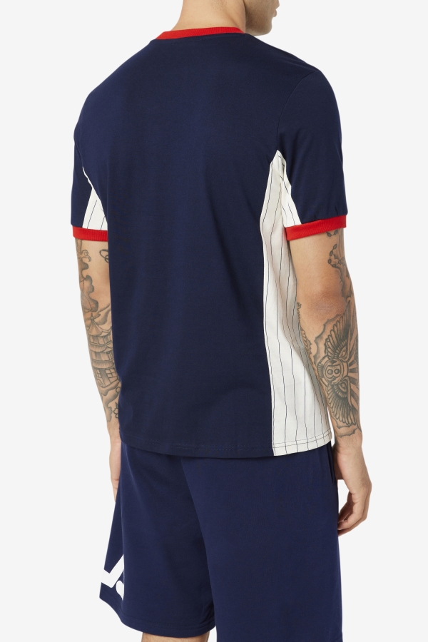 Warner Tee Peacoat-White-Red Fila