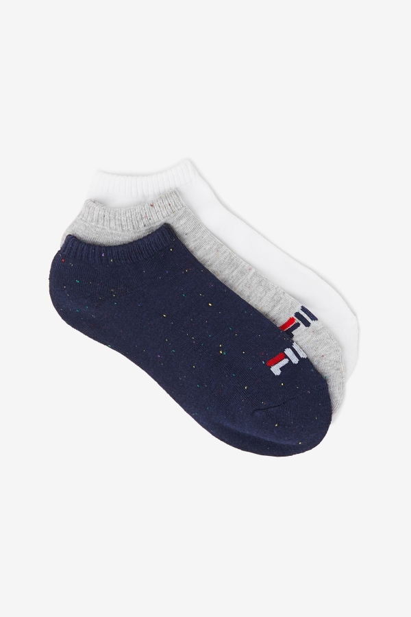 Grey Multi Fila Women's Speckle Stripe No Show Sock 3-Pack