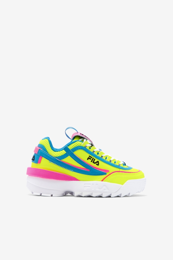 Fila Big Kids' Disruptor 2 Exp Yellow-Atomic Blue-Pink