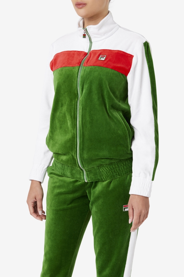 Brice Velour Jacket Formal Garden-White-Red Fila