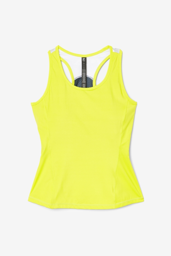 Sulphur-White-Azalea-Navy Fila Uplift Colorblock Racerback Tank
