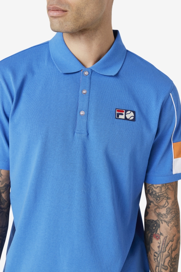 Strong Blue-White-Coral Rose Coda Polo Fila