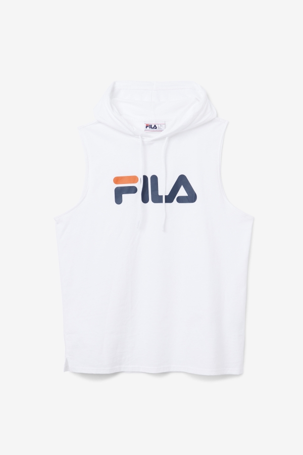 Fila White-Navy-Cherry Tomato Zany Sleeveless Hoodie
