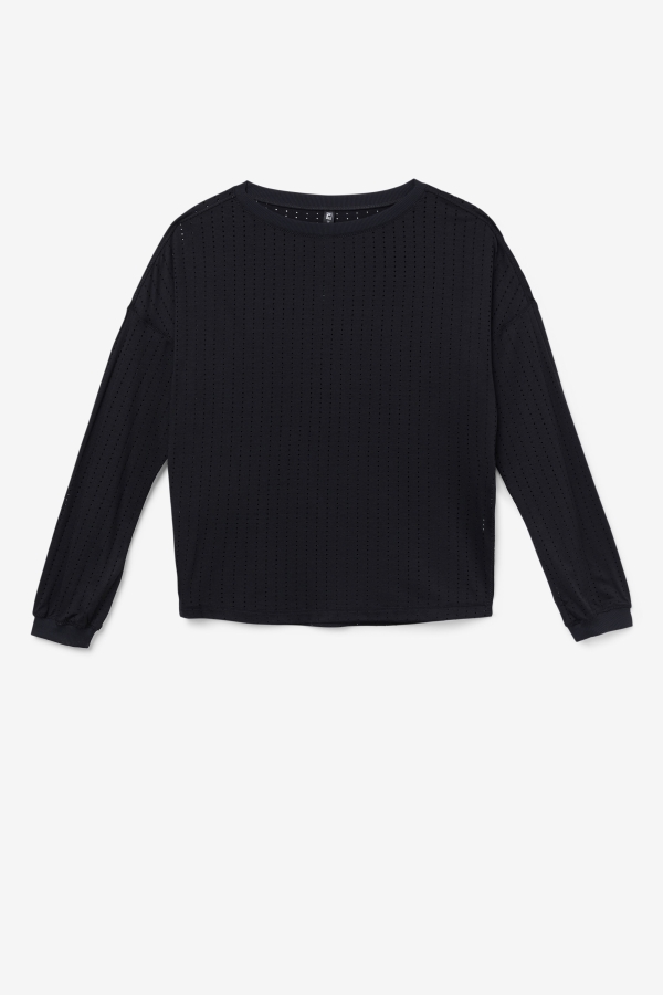Black Fi-Lux Mesh Long Sleeve Top Fila