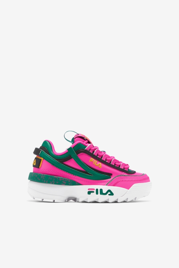 Fila Big Kids' Disruptor 2 EXP Pink Glo-Green-Gold