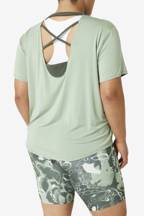 Fi-Lux Short Sleeve Top Basil-Thyme Fila