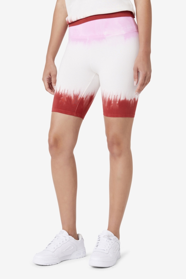 Taima Tie Dye Bike Short Fila Pirouette-White-Earth Red