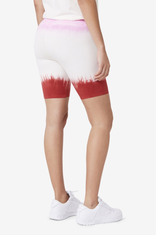 Taima Tie Dye Bike Short Fila Pirouette-White-Earth Red