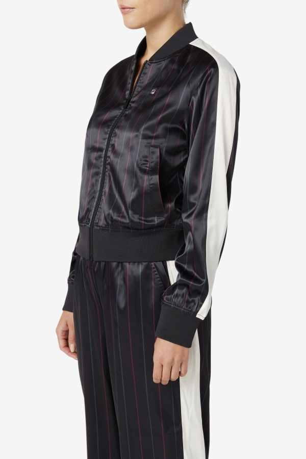 Farah Satin Track Jacket Fila Black-Tofu