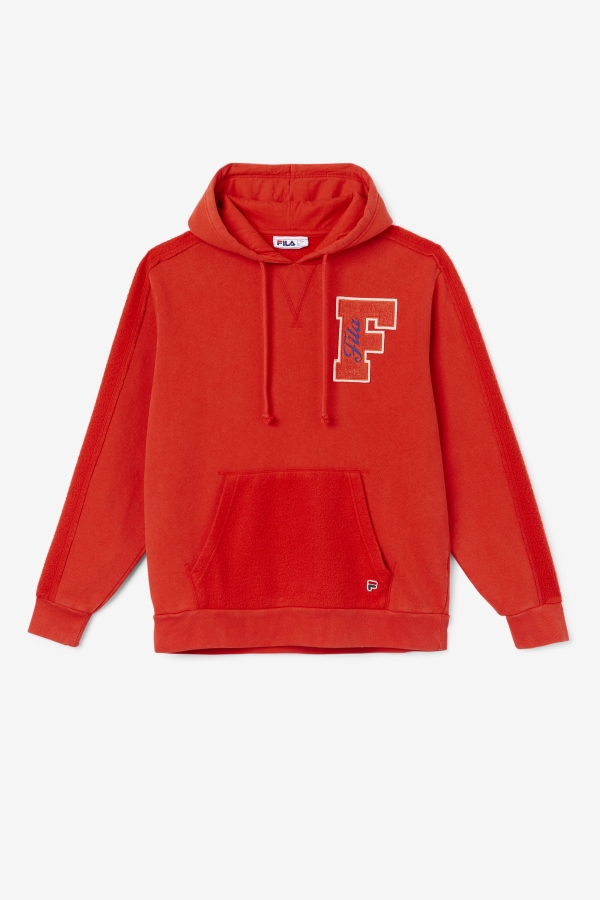Fiery Red-Blue Fila Bryson Vintage Wash Hoodie