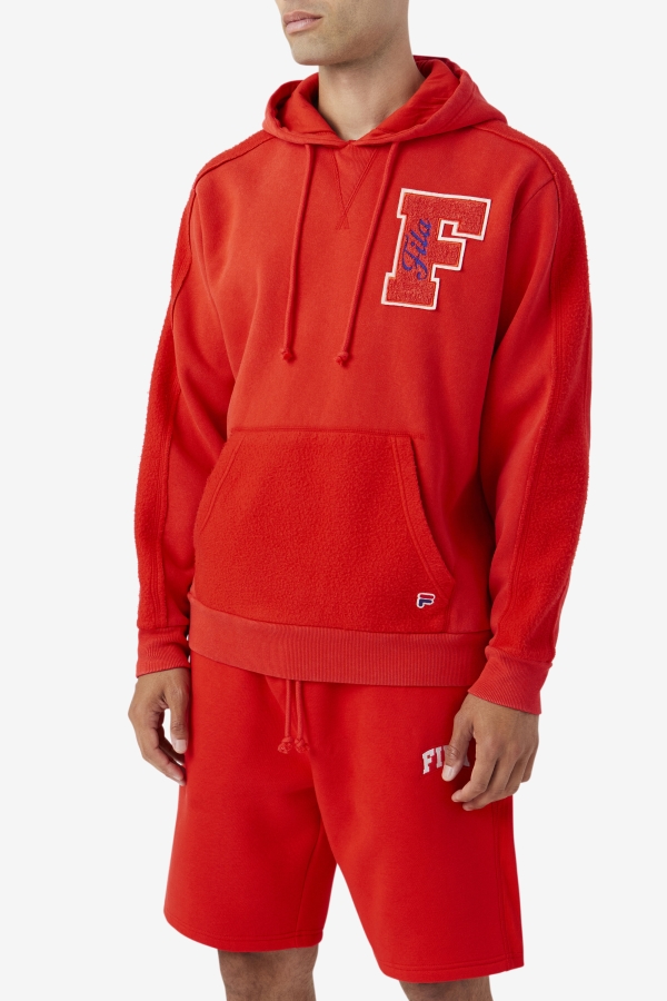 Fiery Red-Blue Fila Bryson Vintage Wash Hoodie