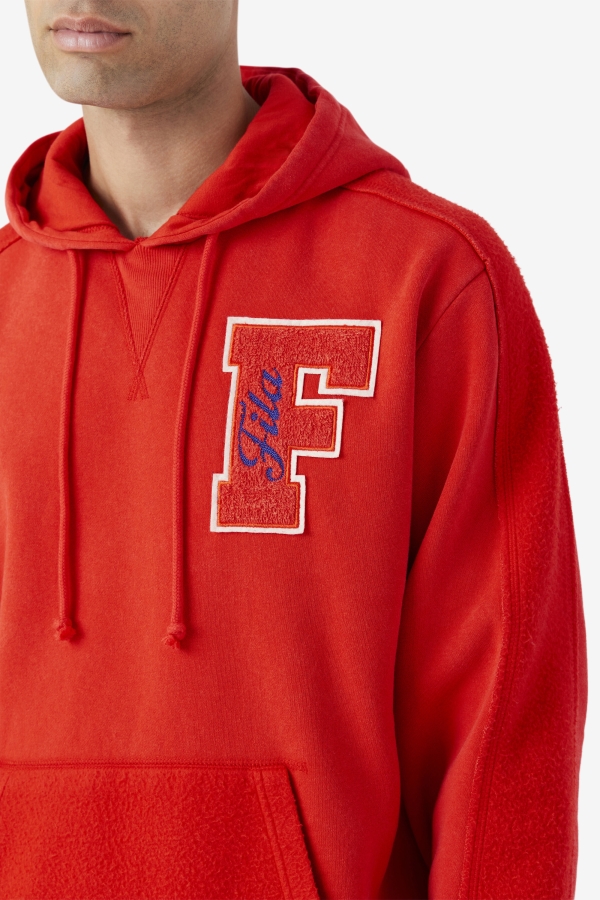 Fiery Red-Blue Fila Bryson Vintage Wash Hoodie