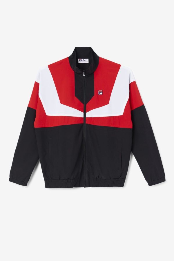 Black-Red-White Fila Amar Track Jacket
