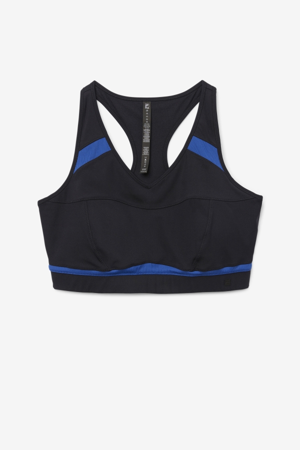 Uplift Racerback Sports Bra Fila Black-Navy Peony