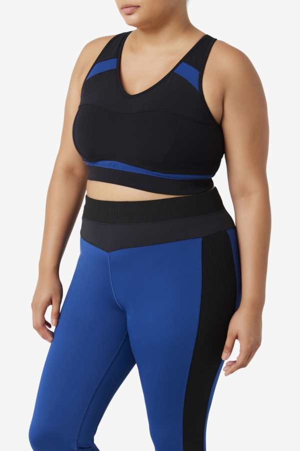 Uplift Racerback Sports Bra Fila Black-Navy Peony