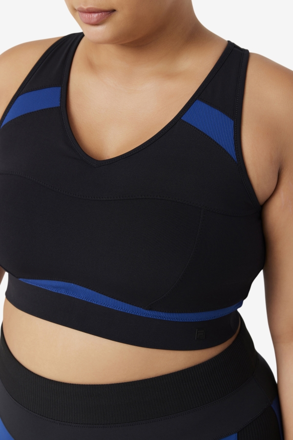 Uplift Racerback Sports Bra Fila Black-Navy Peony