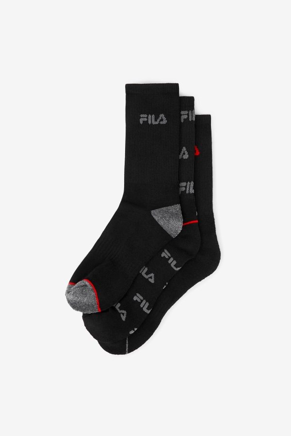 Fila Kids\' Crew Sock 6-Pack Black