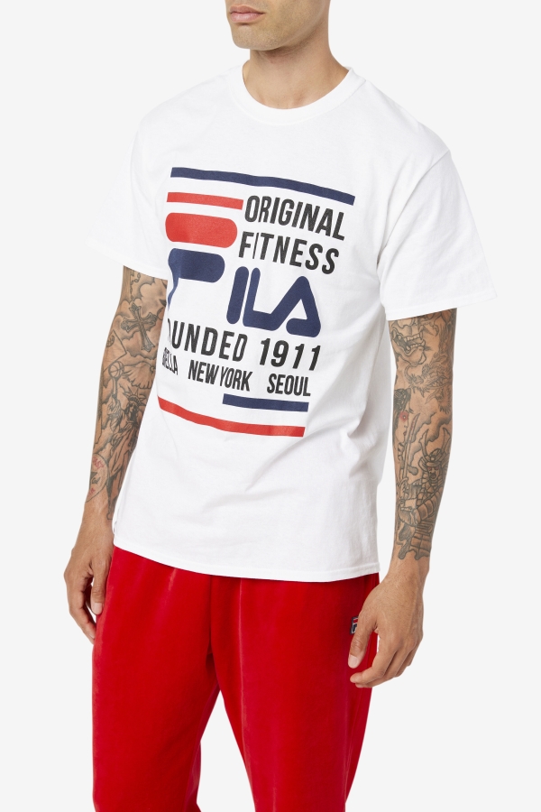 White-Navy-Red Original Fitness Tee Fila