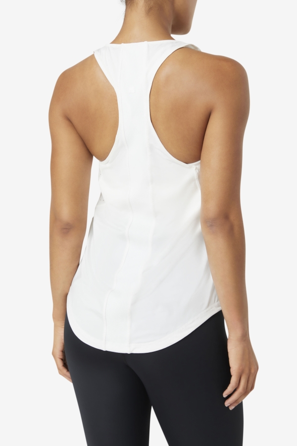 Uplift Textured Racerback Tank Top Fila White